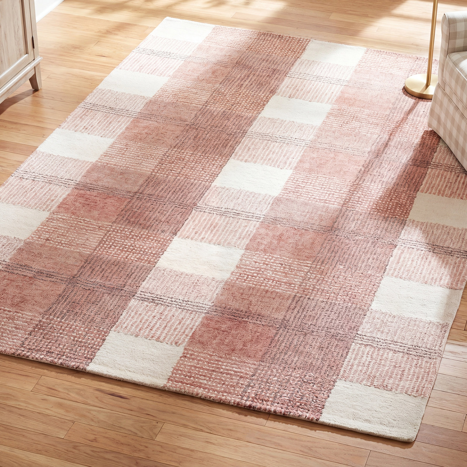 Hand-Tufted Wool Plaid Rug, Rectangle 8' x 10'