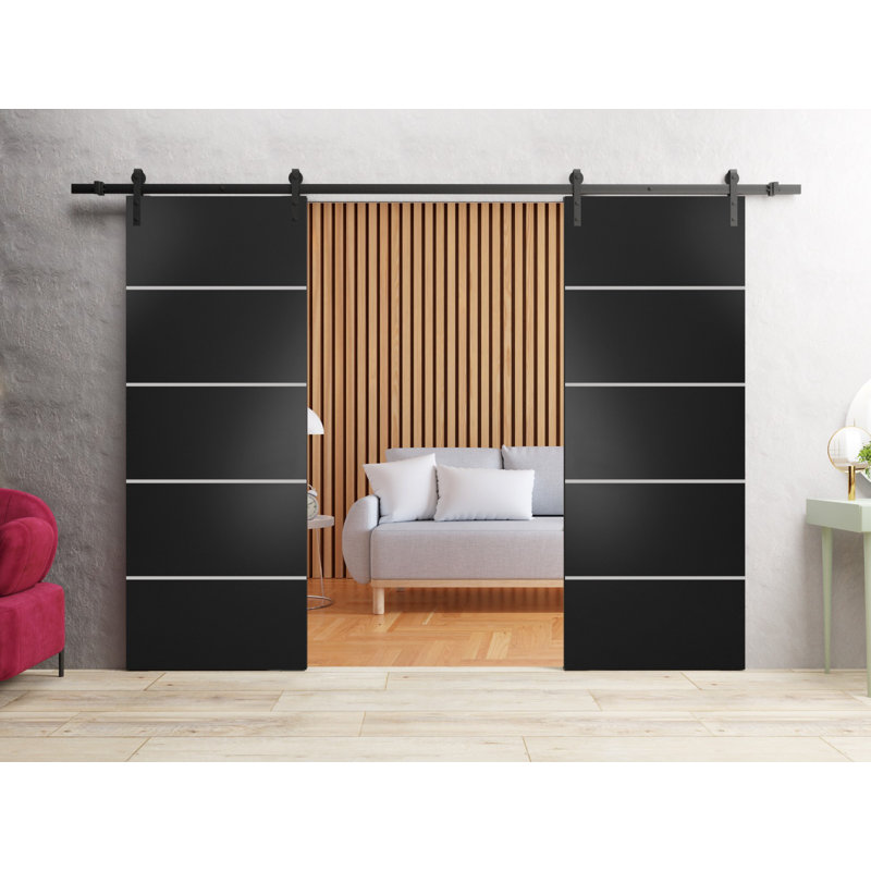 Porte de grange en bois massif massif, 72 po x 96 po