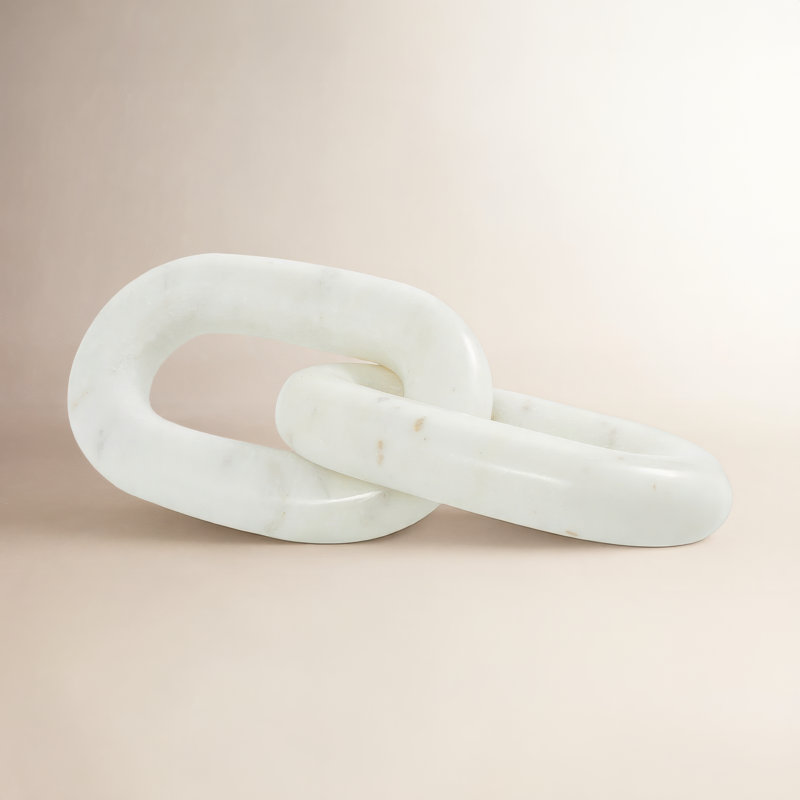 Sculpture chaîne Magaret, H 2,45 po x l 8,85 po x P 3,65 po, Blanc
