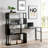 Home Office Computer Desk L-Shaped Corner Table, Rotating Computer Table with 5-Tier Bookshelf, Four Installation Methods, Lockable Casters (Black)-966394511