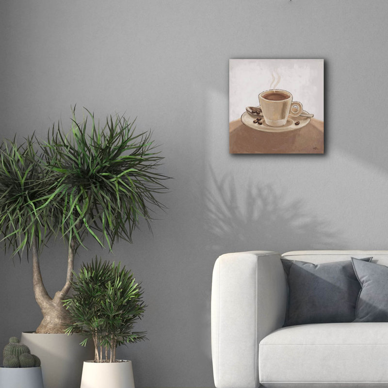 Art mural sur toile «Coffee And Co 3 Neutral» par Janelle Penner, Winston Porter, 18 po x 18 po