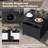 22 in. W Square  Black Outdoor All-Weather Patio Rattan Wicker Side Table with Steel Tabletop-130666989
