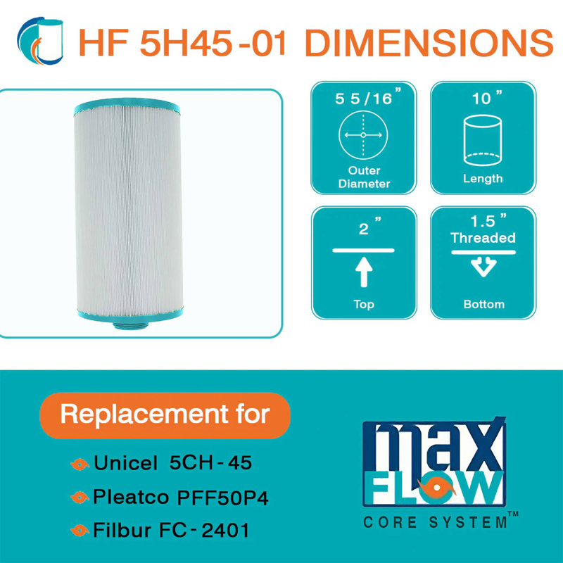 Advanced Spa Filter Cartridge for 5CH-45, PFF50P4, and FC-2401