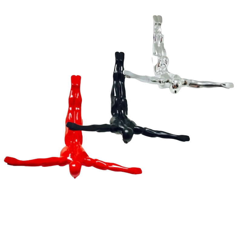 Décoration murale homme plongeur, H 11 po x l 11 po x P 5 po, Chrome