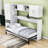 Aspelare Twin Size Wood Murphy Bed with Desk, Wardrobe and Drawers