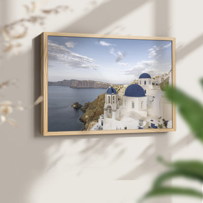 Santorini View -Framed Print - Restickable
