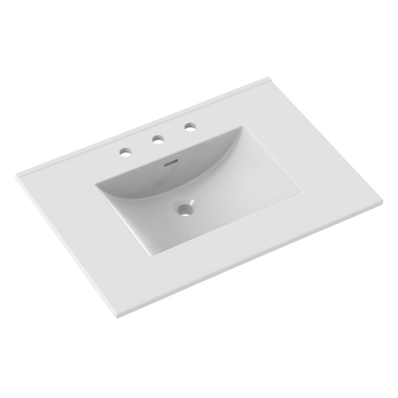 31'' Ceramic Top 1.8cm thick White, 8" Centers