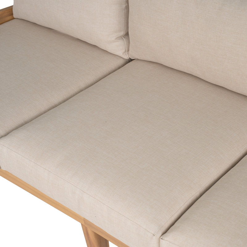 Ensemble de conversation d'extérieur 5 pièces avec coussins Colinton Acacia, Beige, Teck clair