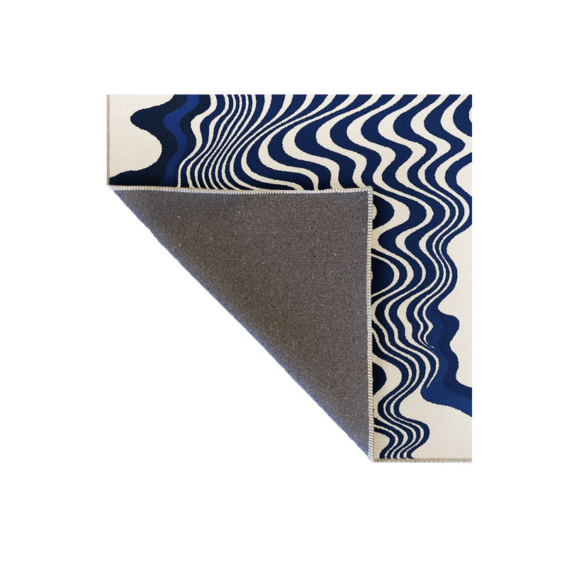 Tapis vert tissé à rayures Mosso, 2' x 2'11"