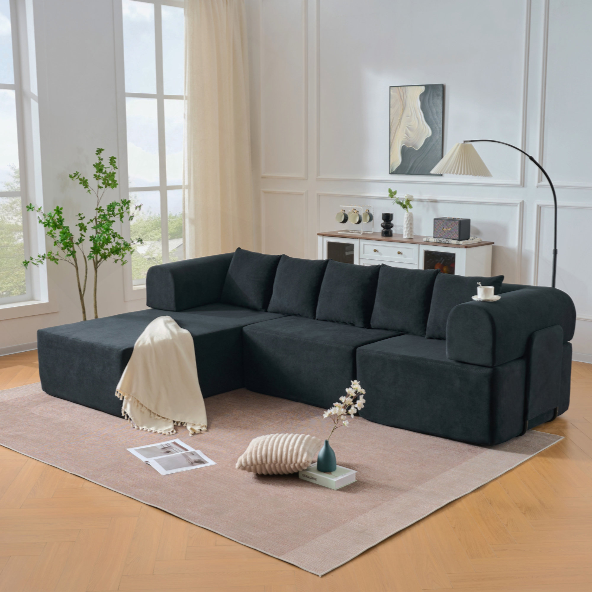 Latitude Run® Modular Sectional Sofa,L Shaped Cloud Sectional Couch ...