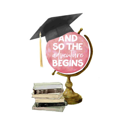 " Adventure Begins Graduation Globe "