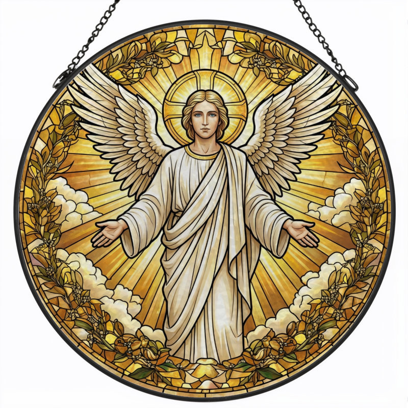 Panneau de vitrail Angel Light ， 7,8H, H 7,8 po