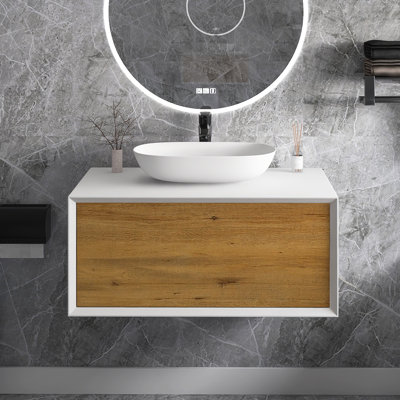 Meuble-lavabo simple 36 po avec plateau en résine Austwell