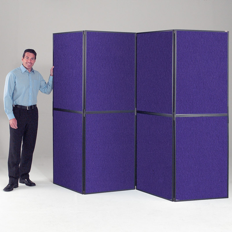 BusyFold Free-Standing Bulletin Board 220cm H x 210cm W, Purple