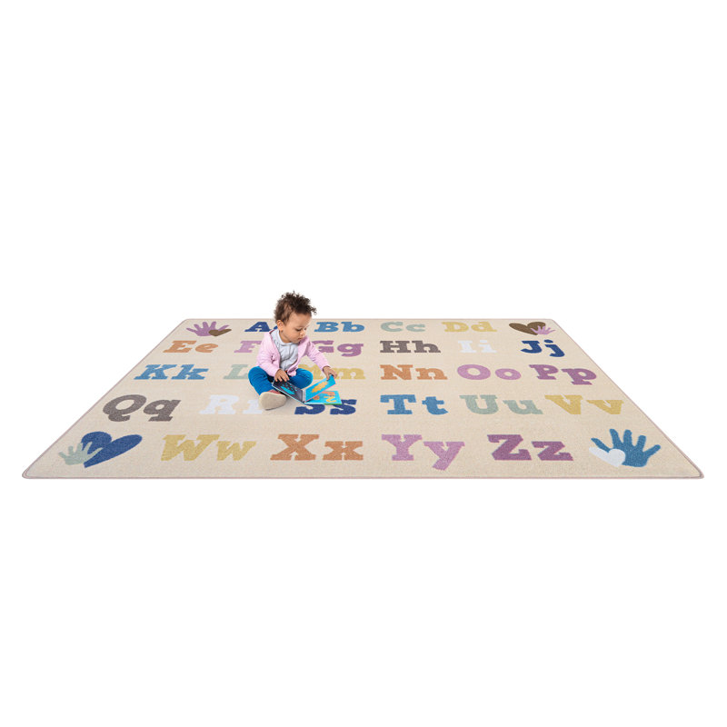 Alphabet for Everyone Area Rug in Color Multi, Rectangle 5'4" x 7'8"