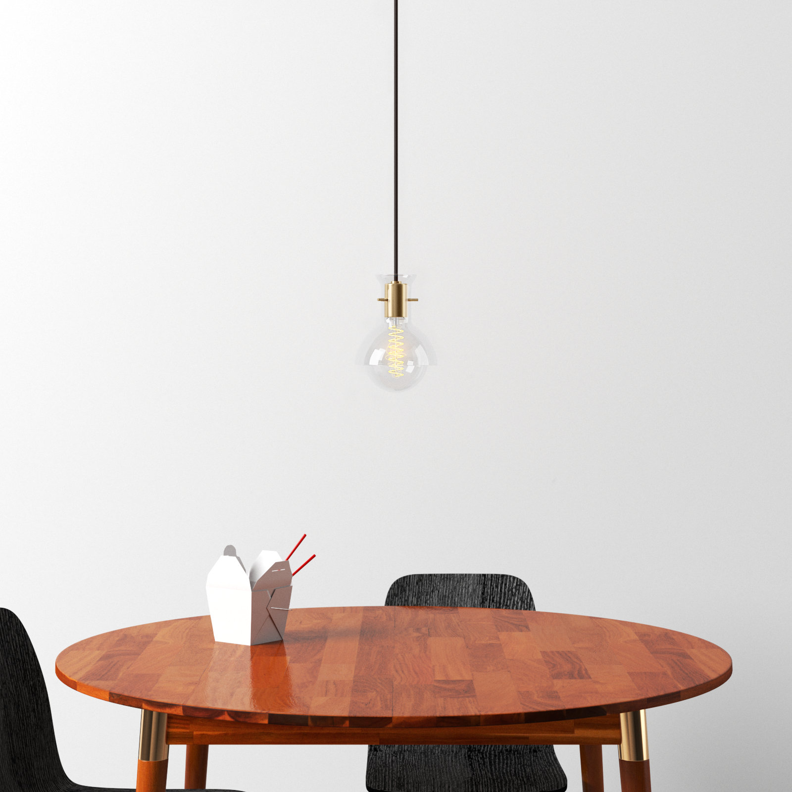 Luke Single Light Glass Dimmable Pendant, Aged Brass