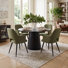 Round Dining Set with 42" Pedestal Table and 4 Upholstered Dining Chairs