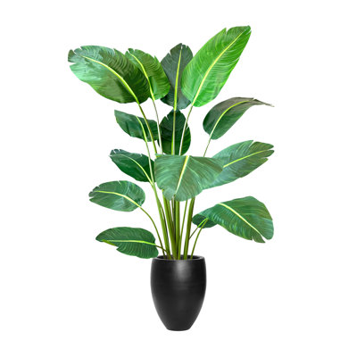Madagascar Faux Palm Tree in Fiberstone Planter