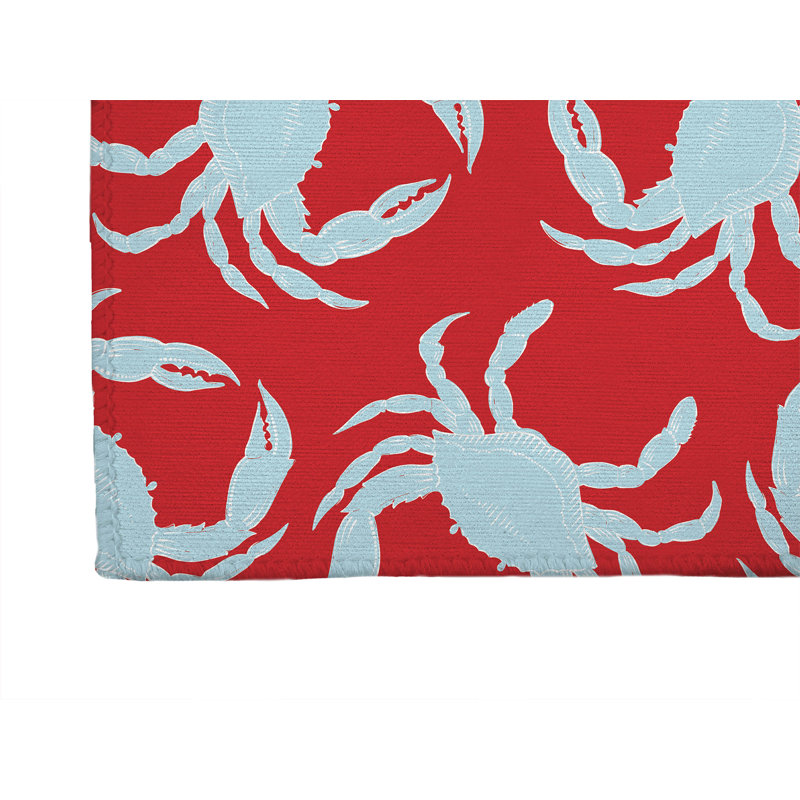 Tapis de bureau léger antidérapant Crabby, L 84 po x P 60 po, Rouge