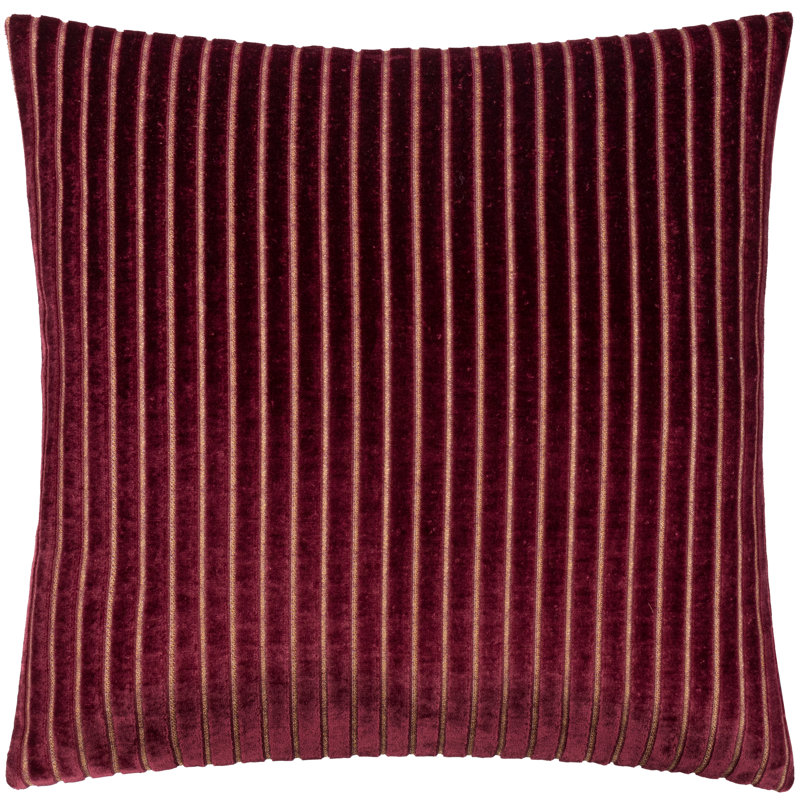 Savoy Stripe Striped Square Throw, Red, Pillow Cover Only - No Insert