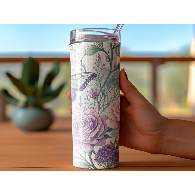 Choose Handmade Tumblers 591ml Vacuum Insulated Stainless Steel (18/8) Travel Tumbler with Straw