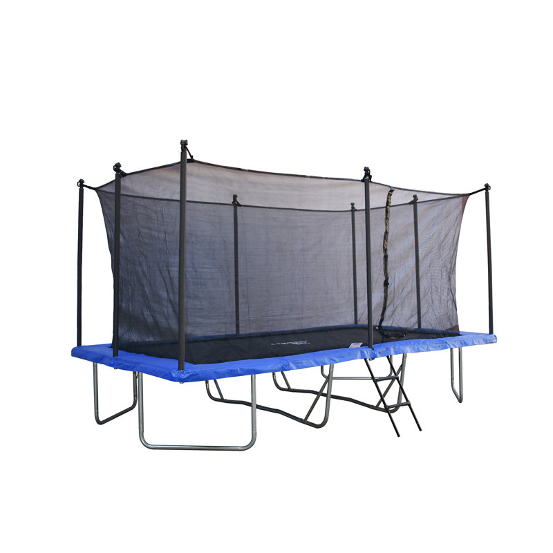 Teamson By Crowntec 15X9ft Black Rectangular Trampoline With Ladder & Enclosure