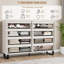 Commode 8 tiroirs pour la chambre à coucher, coffre de rangement autoportant de 55 po de largeur pour le salon ou le couloir-2015953370