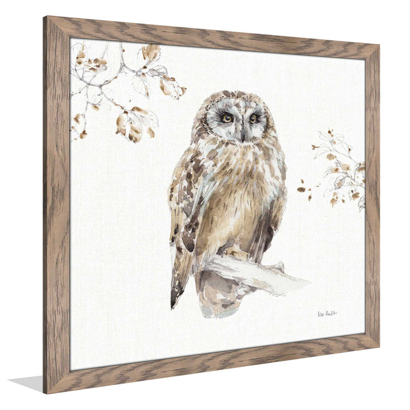 « a forestier parcours viii », reproduction de peinture à l’aquarelle, H 37,5 po x l 37,5 po x P 1 po, Cadre taupe délavé