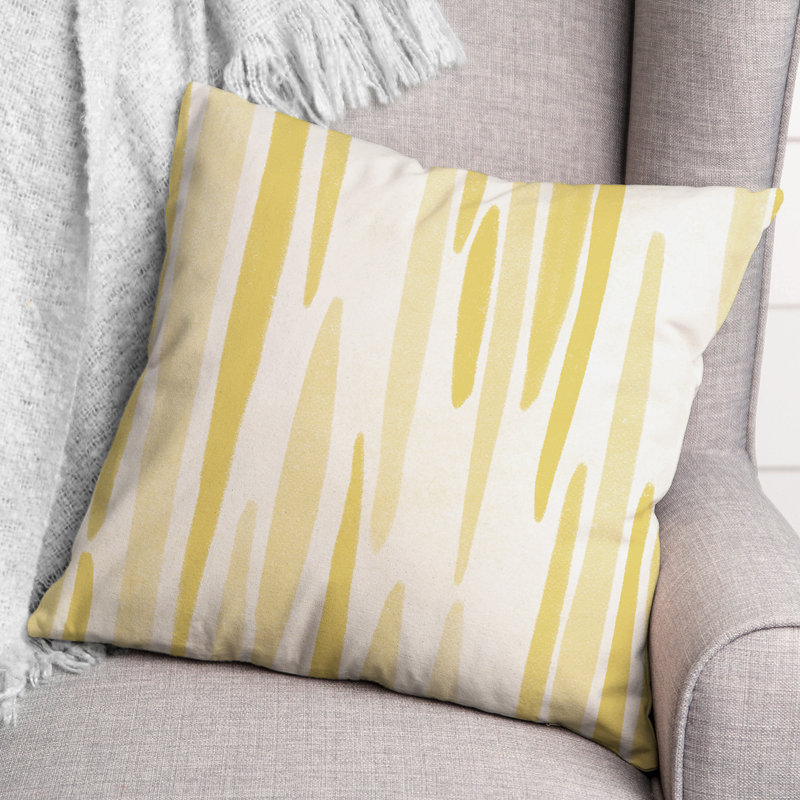 Striped Outdoor Reversible Throw Pillow, Orange/Red
