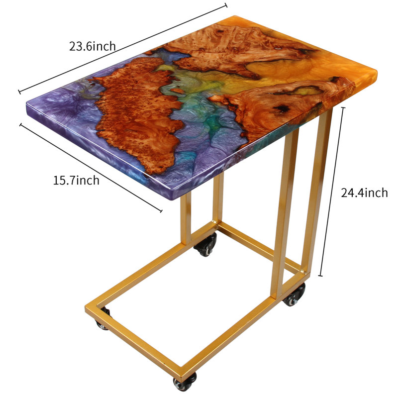 Table d'appoint emboîtable en résine naturelle (texture aléatoire)