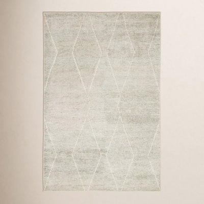 Flensburg Light Blue Ivory Hand-Knotted Rug