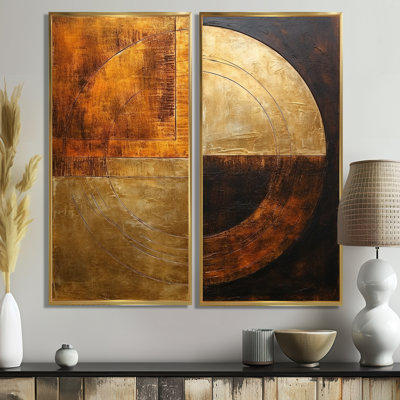Bronze Brilliance Symetry - Abstract Shapes Wall Art