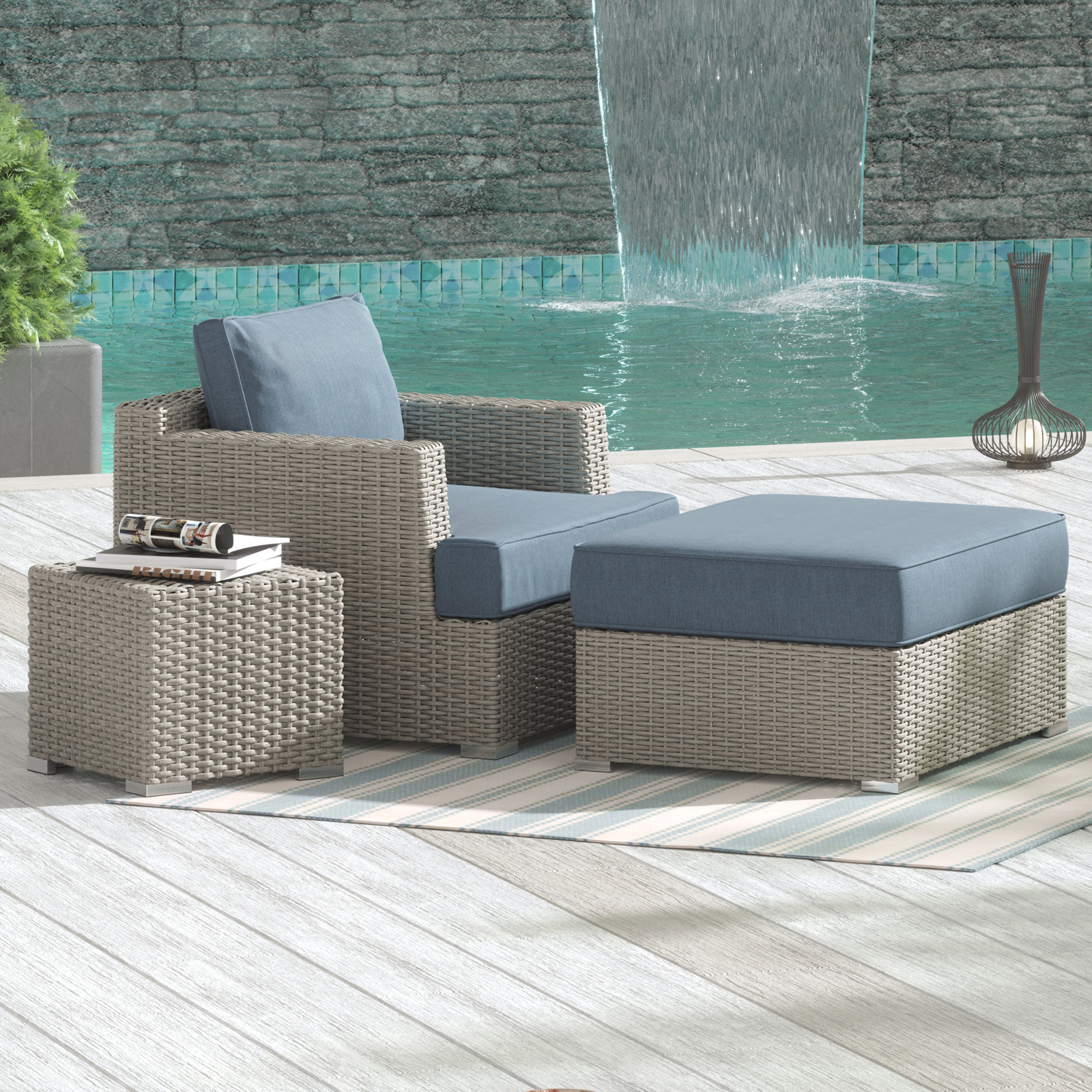 Catalonia 2-Person Sunbrella® Patio Seating Group, Light Gray