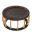 Table basse ronde en bois massif de 35,43 po avec pieds courbés et table d'appoint Boho pour la salle à manger-129948415