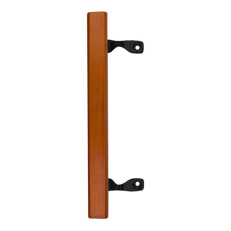 Poignée de porte de patio avec supports robustes finition noire