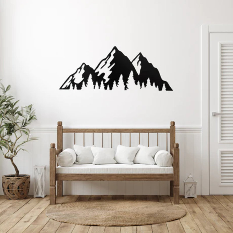 Décoration murale Timberline, Noir, H 60 po x l 16 po x P 0,12 po