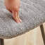 50cm Linen Fabric Upholstered Dining Chair, Vertical Stitched Kitchen Chair with Black Metal Legs-1629441734