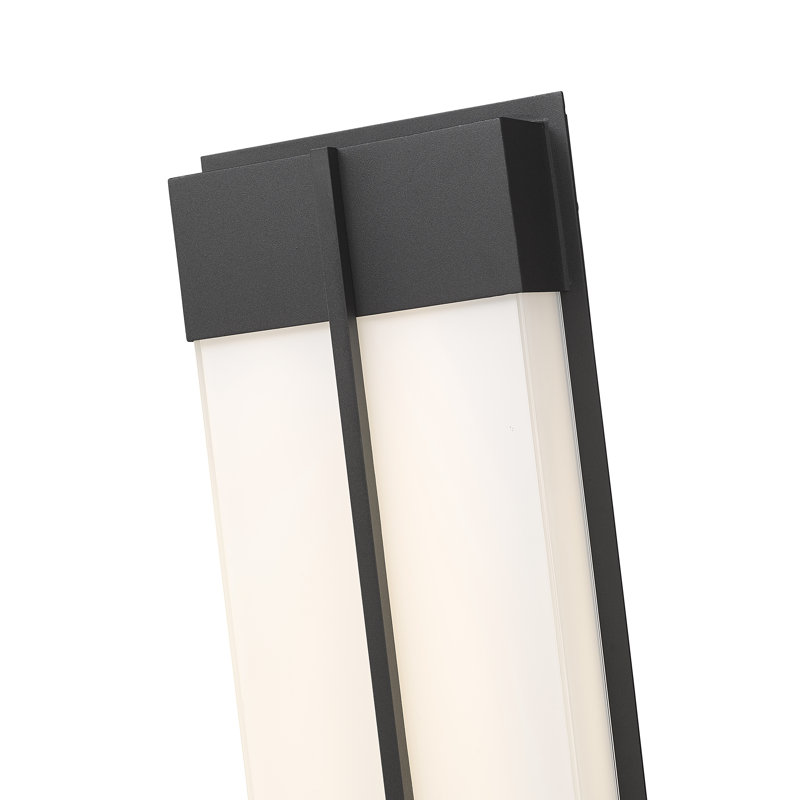 Applique murale d'extérieur 2 lumières en noir, H 18 po x l 8 po x P 3,5 po