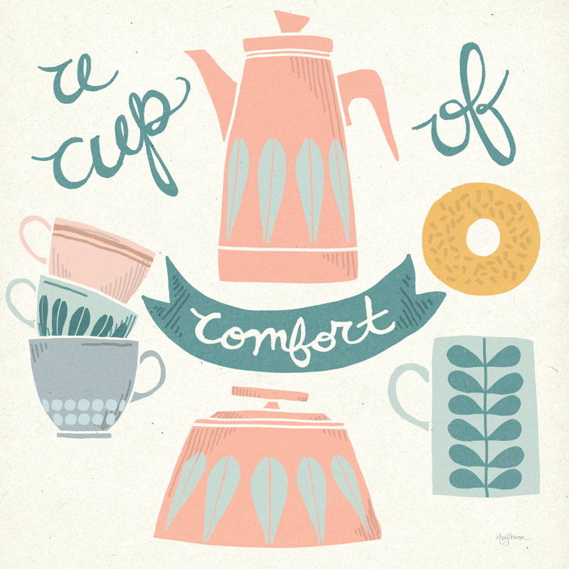 «A Cup of Comfort Pastel» par Mary Urban, reproduction sur toile tendue, H 12 po x l 12 po, Non, Toile tendue