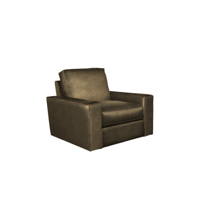 Fauteuil pivotant en cuir de vache de 40 po de large Urban Cowboy