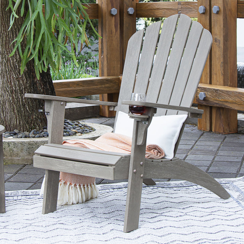 Ensemble de 2 chaises Adirondack en bois de teck Anayha