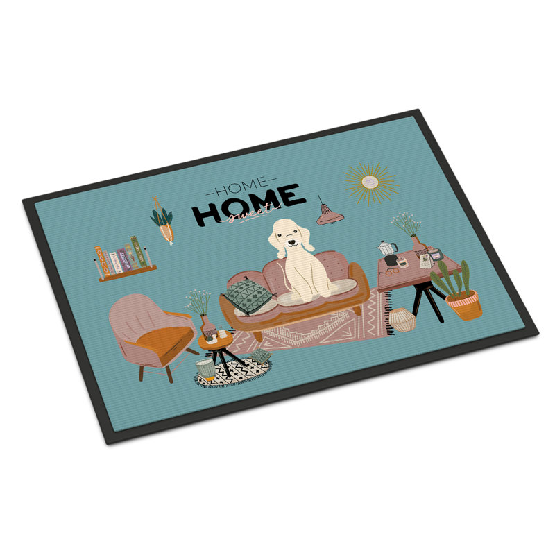Tapis d'entrée antidérapant Guerline L 27 po x l 18 po, Bedlington terrier sable