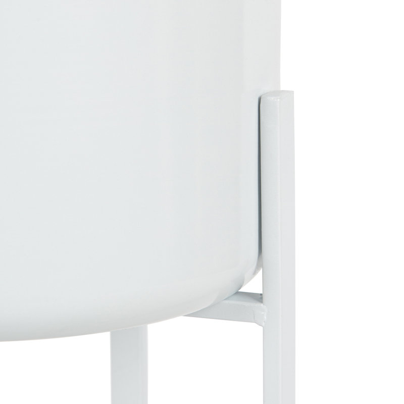 Ardeth Tess Metal Pot Planter (Set of 2), White