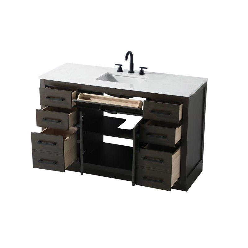 Meuble-lavabo simple 54 po Ahner, Brun moka