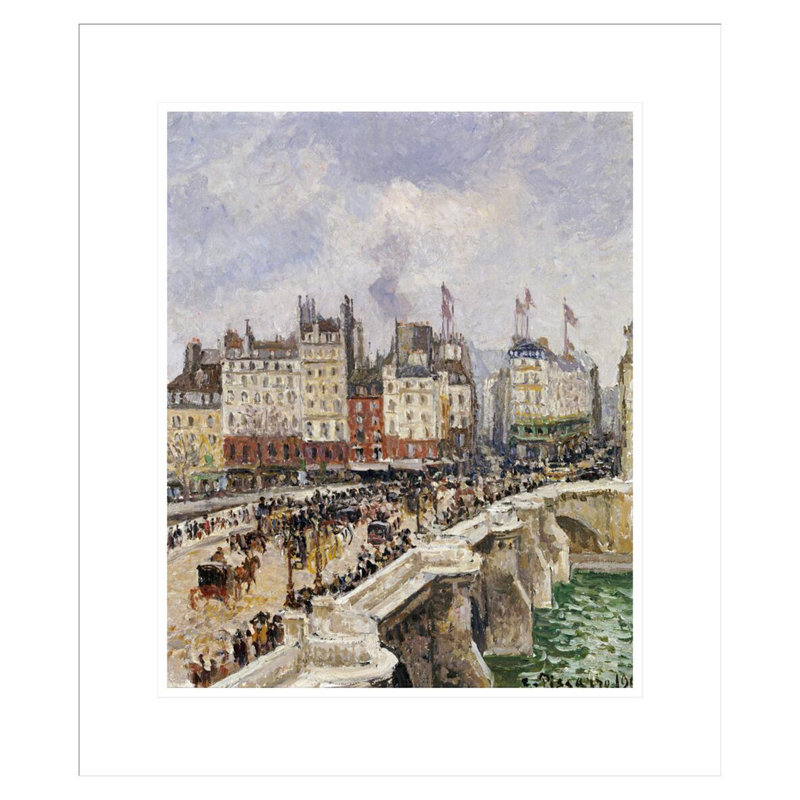 «Le Pont-Neuf» par Camille Pissarro, impression giclée sur cadre, H 20,58 po x l 17,75 po