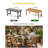 68.9" Rectangular Patio Outdoor Dining Table With Umbrella Hole-1103417302