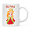Tasse personnalisée en chocolat pour enfants au lait, princesse aux cheveux roux et ruban de houx blanc, paquet de 1