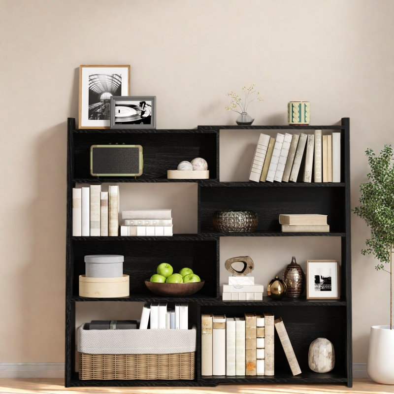 Bibliothèque extensible avec rangement, en bois MDF, tablette moderne ajustable pour la maison