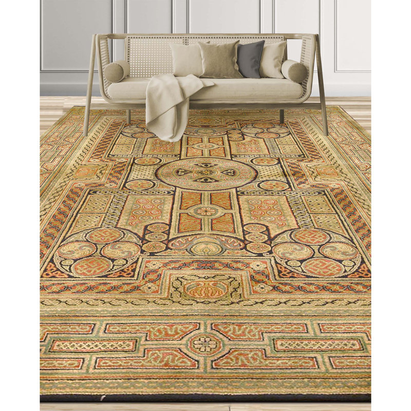 Hand Knotted Wool Oriental Area Rug in Black And Red
