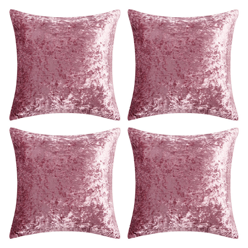 Velvet Reversible Throw Pillow, Pink, 20" H x 20" W